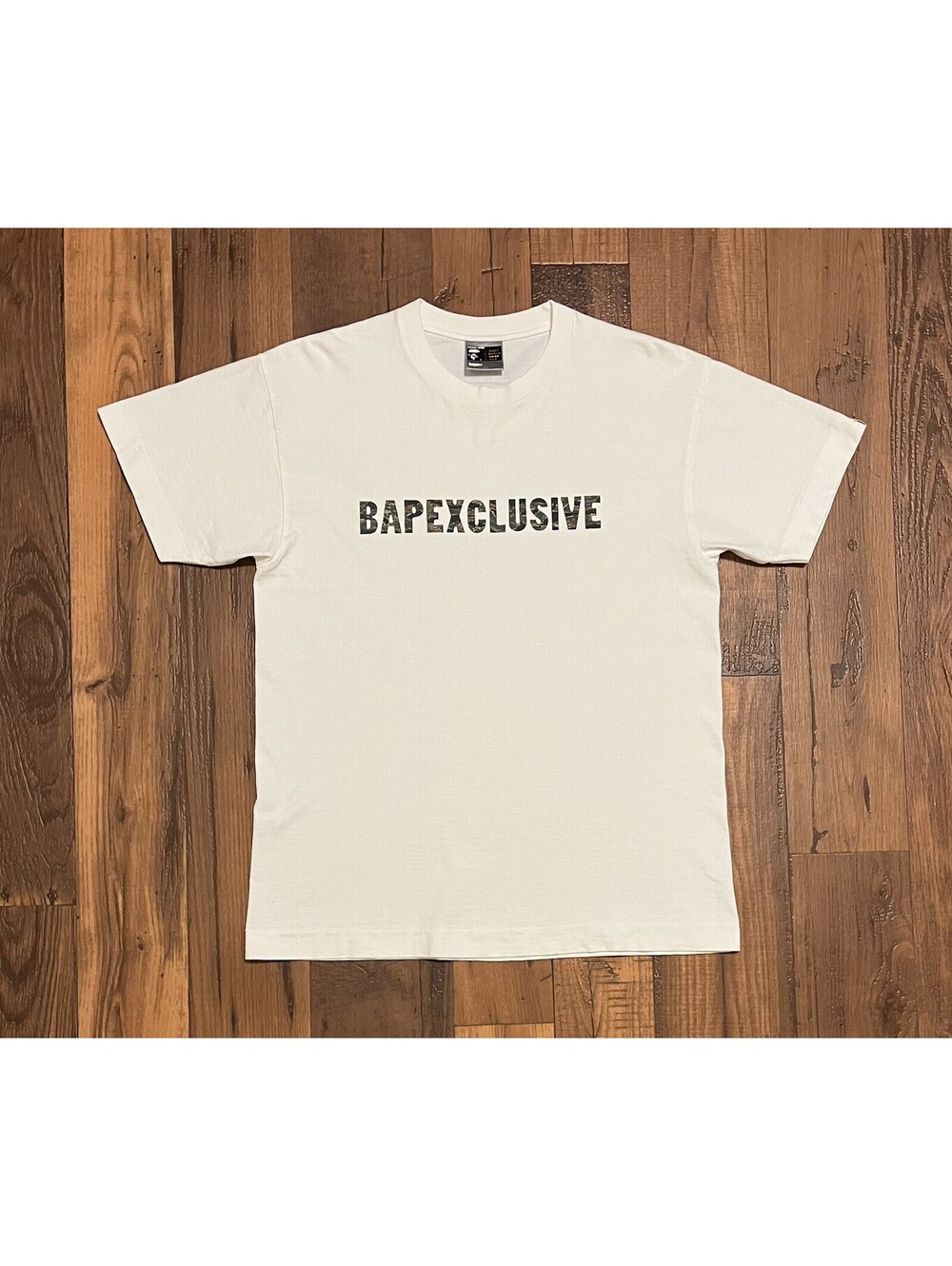 A Bathing Ape Camo Bape Tee Shirt Large White